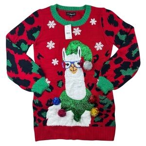 33 Degrees Ugly Christmas Sweater Llama Holiday Party Knit Pullover Size S